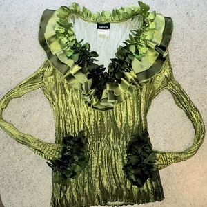 Shamrock Ruffle Green Blouse Fantazia Costume Top